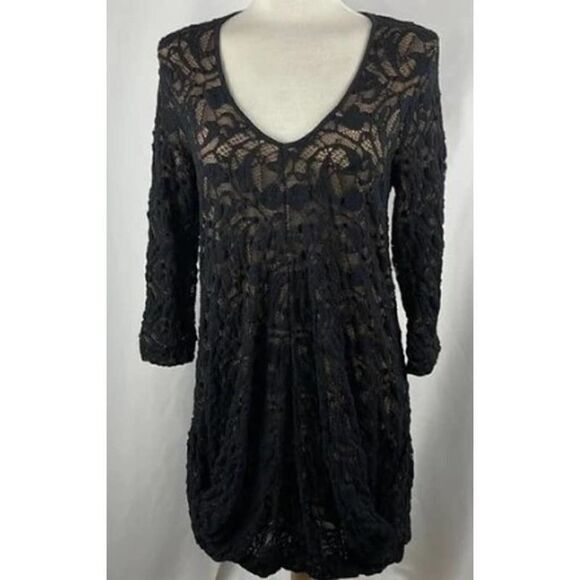 Anne Fontaine Black Lace Bubble Dress Sz. 36 (US 0-2) - Picture 2 of 8